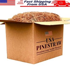 Organic Pine Straw Mulch 100 Sqft Natural Weed Control Garden Moisture Retention