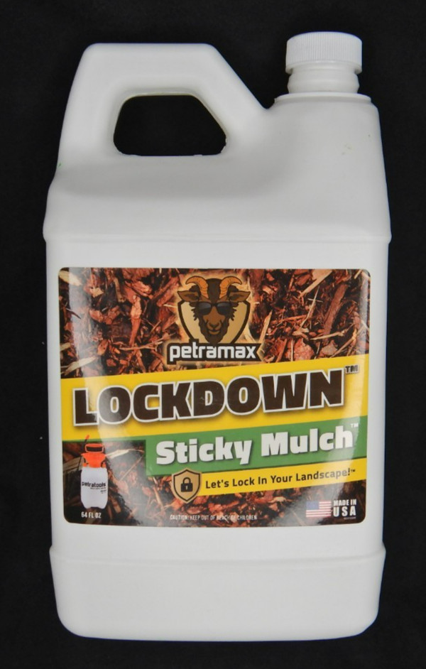 Lockdown Sticky Mulch Glue for Landscaping (64oz) Lasts Up to 2 Years, Non-Toxic