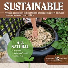 HealthiStraw GardenStraw, All-Natural Garden Straw Mulch, 3 cu ft (4 Pack)