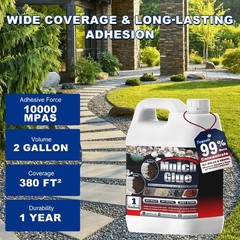Mulch Glue, Rock Glue for Landscaping, 2 Gallon Gravel Glue Strong Adhesion o…