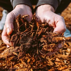 Premium Gold Wood Mulch | Decorative Garden, Potting, Lawn & Landscape Cover