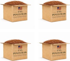 Long Needle Pine Straw Mulch 160 Sqft Coverage 3 Set Premium USA Harvested