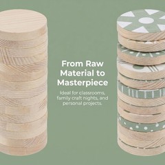 Assorted Color Pine Wood Circle Pieces Reusable for Crafting Home Projects