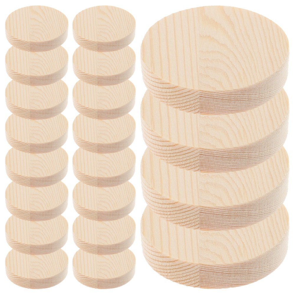 20Pcs Unfinished Pine Wood Rounds for Crafts Durable Home DIY Decorations