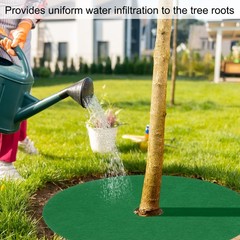 10pcs Tree Mulch Ring 5.9″ Non-Woven Round Tree Protector Weed Barrier, Green
