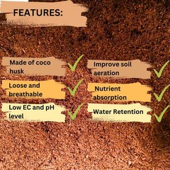 Maxona 6 Pcs Coco Coir Peat, 6.6LBS (1.1LBS/Pcs) Coconut 1.1LBS x 6, Brown