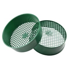 2pcs Plastic Round Garden Sieve Riddle For Compost & Soil Sifter Mesh Tool