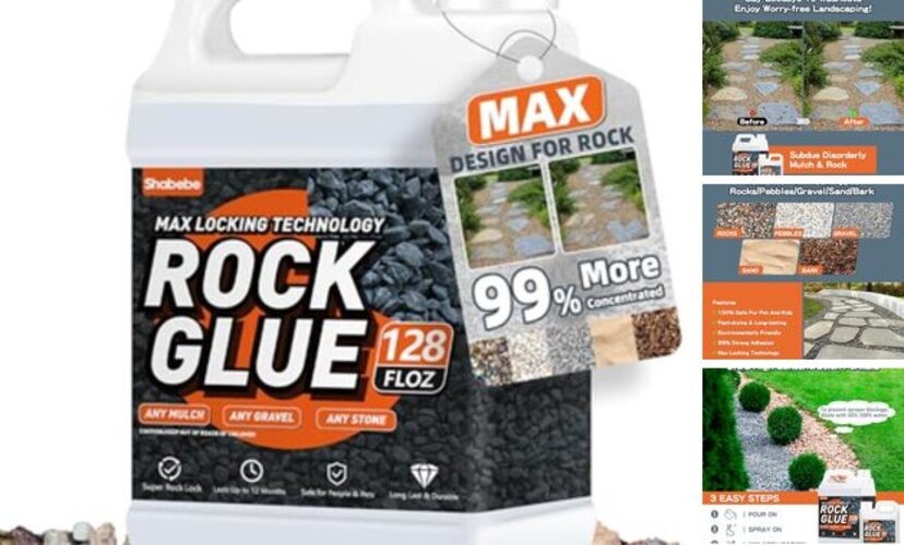 Rock Glue,99% Stronger Bond Gravel Binder for Pea Gravel, Pebble&Stone 1 Gallon