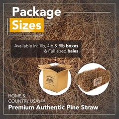 Premium 8 Pounds Pine Straw Mulch for Landscaping Organic Material Made from