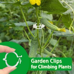 Pynqdfu 400Pcs Plant Support Clips,Plastic Tomato Support Clip,Garden Vine Cl…