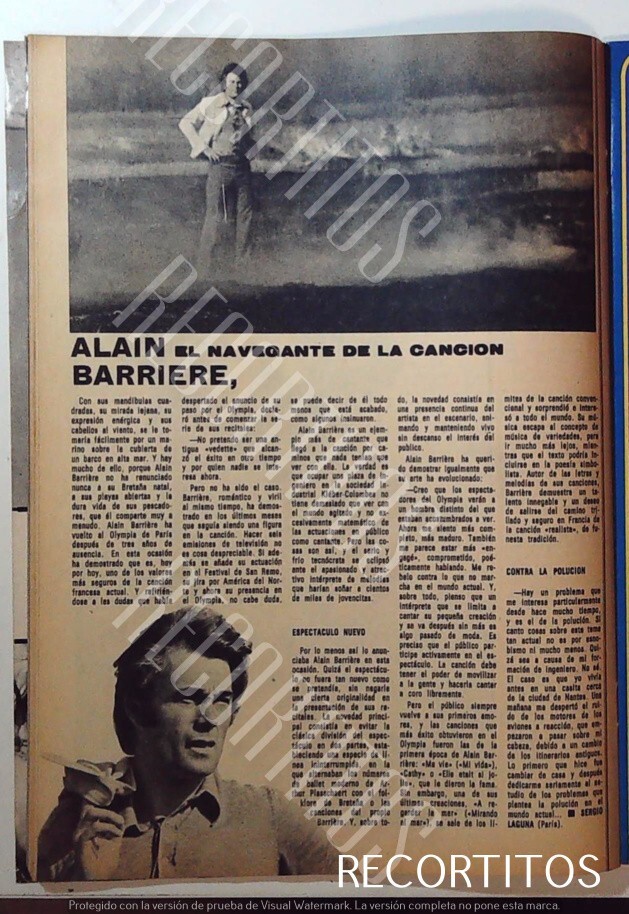 CLIPINGS MJ 190 ALAIN BARRIER OLYMPIA PARIS
