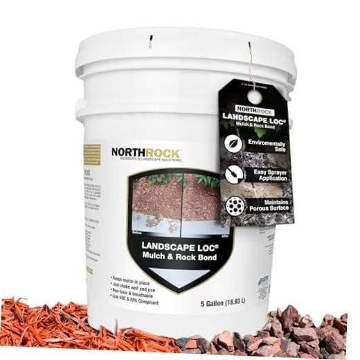 Mulch & Rock Bond – Binder for Mulch, Rock, Bark, & Pea Gravel, Safe 5 Gallon