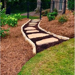 Organic Pine Needle Mulch Weed Control Moisture Retention Landscape Application
