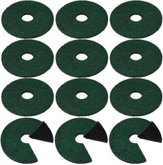 Peryiter 12 Pcs Double Side Rubber Mulch Tree Ring Heavy Duty Rubber Mulch Mat