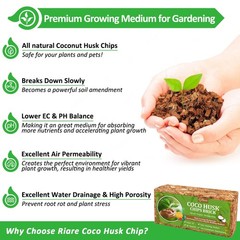 Riare 4 Pack Coco Chips Substrate for Plants- 8 x 4 x 1.8 inches, 4