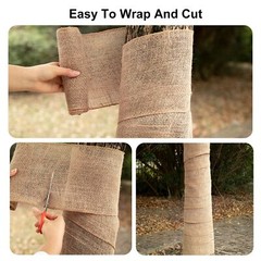 2 Rolls Burlap Tree Protector Wraps 7.8″ × 9.8′ Winter Tree Trunk Guards Protect