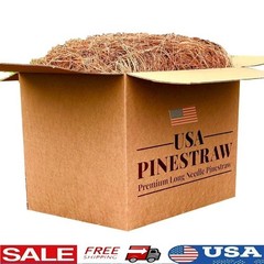Organic Pine Straw Mulch Weed Control Soil Moisture Retention Garden Landscaping