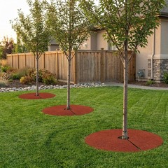 Fasmov 3 Pack Rubber Mulch Ring Tree Protector Mat Tree Protection Weed Mats