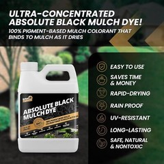 32oz Black Mulch Dye -Restores Faded Mulch, Long-Lasting Color,Cover 2,500 sq.ft