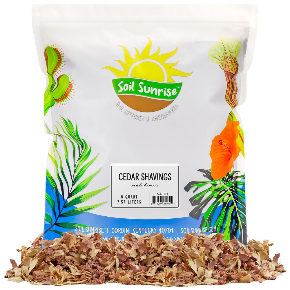 Natural Cedar Shavings Mulch / Bedding (8QT); Indoor / Outdoor Garden Pet Use