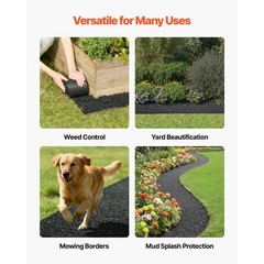 Uimoso Recycled Rubber Mulch Roll 140 x 5.5 in Garden Border and Pathway Mat