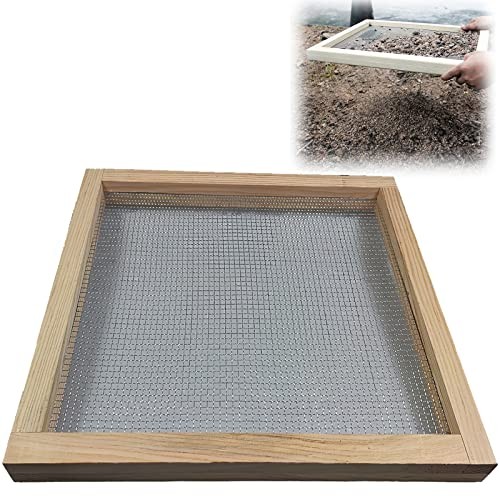 Soil Sifter for Garden, Multi-Purpose Wood Compost Dirt 17.32*19.68*1.34inch