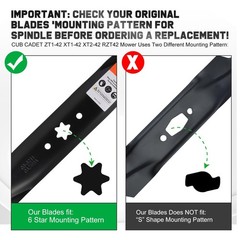 Grasscool 942-04308 Mulching Blades for Troy Bilt Cub Cadet ZT1 42 Mower | 6 …