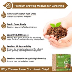 Riare 10LBS Coco Chips Substrate for Plants- 100% Organic Coconut Husk Chips…