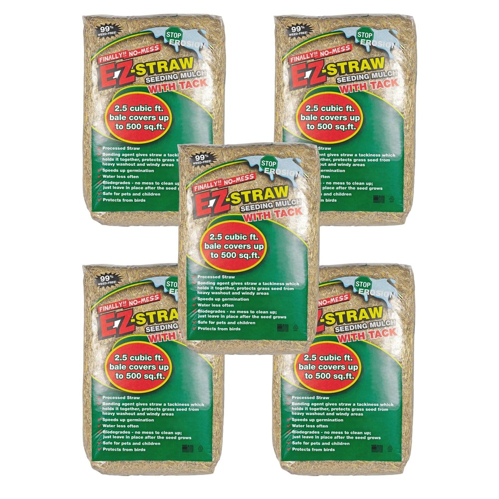 EZ Straw Seeding Mulch with Tack, 2.5 Cubic Feet (Pack of 5)
