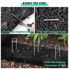 Zatozkar 1 Pcs 10 Ft Long Rubber Mulch Landscaping Garden Mulch Black Roll