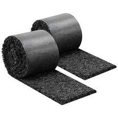 Rubber Mulch Mat Roll, 2 Rolls 140 x 4.5 in, Recycled Garden Edging with Stakes