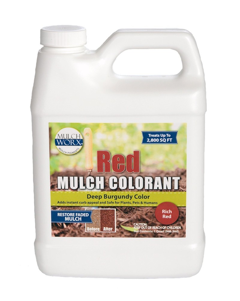 MulchWorx Red Mulch Color Concentrate – 1 Quart Treats 2,800 Sq. Ft.