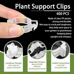 Pynqdfu 400Pcs Plant Support Clips,Plastic Tomato Support Clip,Garden Vine Cl…