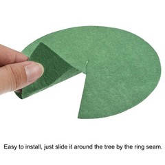 12pcs 5.4″ Mulch Ring Round Nonwoven Mat Tree Cover Garden Plant Obstacle, Green