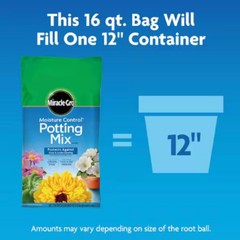 Moisture Control Potting Mix Soil 16 qt. For Container Plants, Protects Against