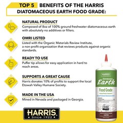 HARRIS Diatomaceous Earth Food Grade, Half Pound with Easy 8oz, Natural