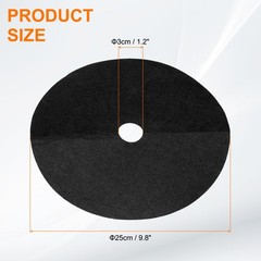 6pcs Tree Mulch Ring 9.8″ Non-Woven Round Tree Protector Weed Barrier, Black