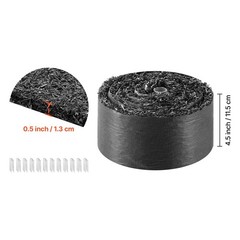 Recycled Rubber Mulch Mat Roll, 6 Rolls 120×4.5 in, Garden Edging with Stakes