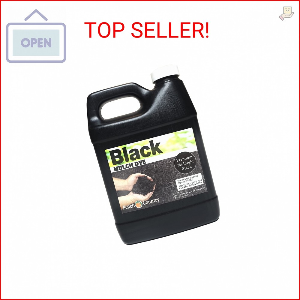 Peach Country Mulch Dye Midnight Black Quart, Mulch Paint Concentrate for Pump S