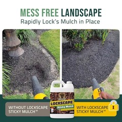 Lockdown Sticky Mulch Glue for Landscaping 64 Oz, Lasts Up to 2 Years, Non-Toxic