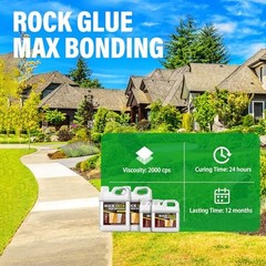 Rock Glue for Landscaping – Strong Mulch Glue for Pea Gravel Landscape, 64oz