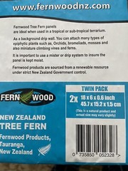 Fern Wood New Zealand Tree Fern Background Panel 18x6x0.6” Twin Pack