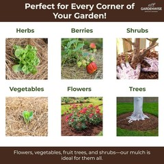Organic Wood Mulch for Garden & Vegetables | Natural Moisture Control Soil Cover