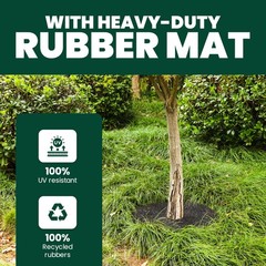 24-inch Heavy Duty Reversible Mulch Ring Tree Protector Rubber Mat for Tree P…