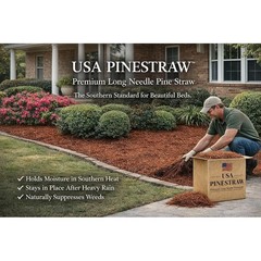 Organic Pine Straw Mulch Natural Weed Control Moisture Retention Landscaping New