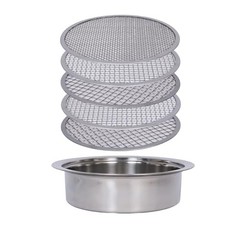 Soil Sifter Set for Garden with 5PCS Mesh(1,3,6,9,12mm) Sieve for Rocks and