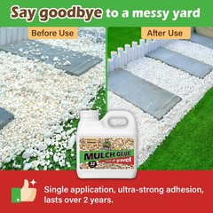 GoRezn Mulch Glue for Landscaping, 32 OZ Rock Pea 32 oz, transparent