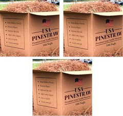 Long Needle Pine Straw Mulch 240 Sqft Coverage 1 Set Premium USA Harvested