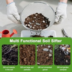 Garden Soil Sifter for Rocks Compost Sieve Garden 3PCS(1/8in,1/4in,3/8in)