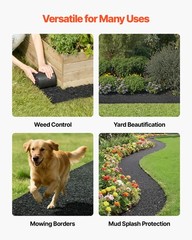 VEVOR Recycled Rubber Mulch Mat Roll 140 x 5.5 in Garden Border Mulch Pathway